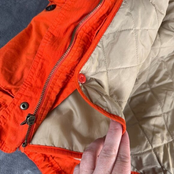 Old Navy Women’s Orange Jacket Coat Sz Large Anorak Hooded Removable Lined Y2K - Picture 3 of 14